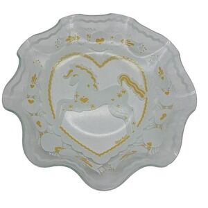 Peter Hunt Signed Folk Art Horse‎ Design Serving Tray Platter MCM 1950's